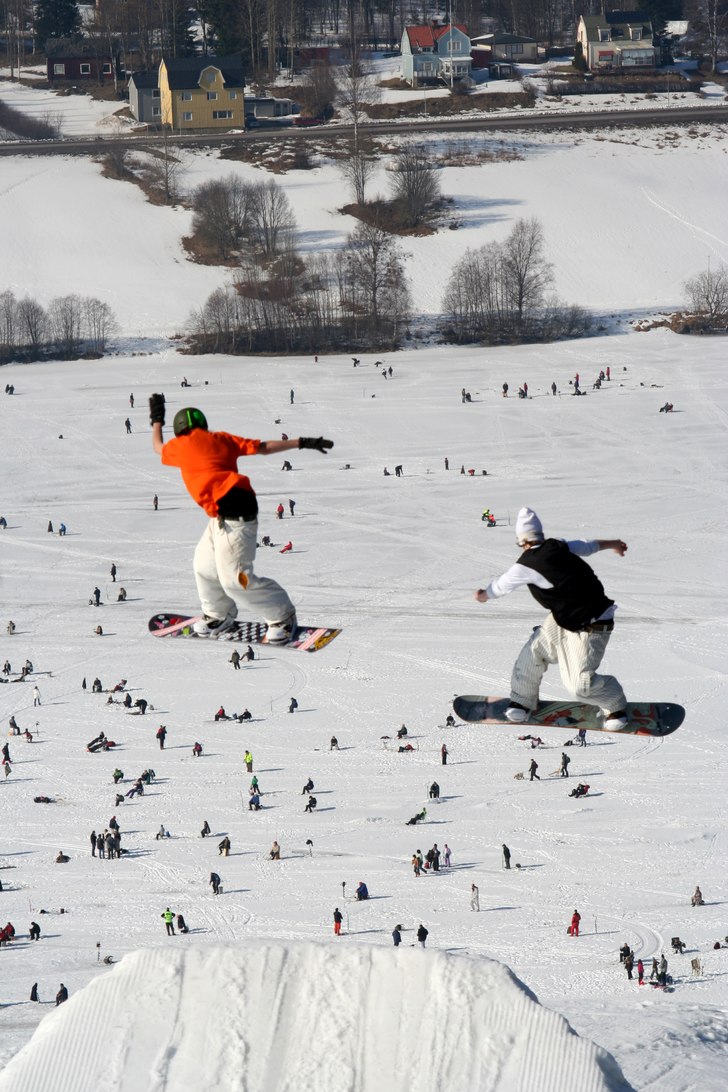 Pimplarna får njuta av en dubbel. Foto: Viktor Lindqvist. Åkare: Johan Karlsson & Niklas Mattsson.