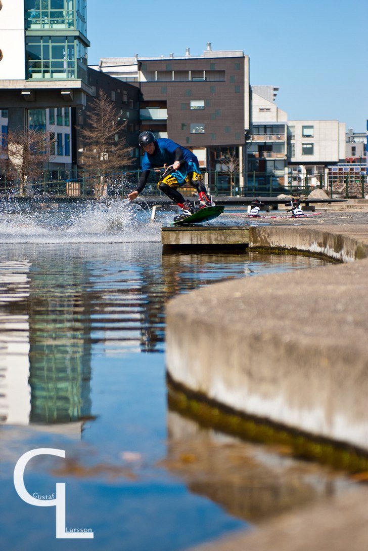 I full gång med inspelning till Teaser för Lund . Foto: Gustaf Larsson. Åkare: Henning Åhrberg.