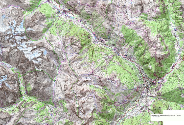 Terrängkarta Serre Chevalier, IGN 1:16000.
