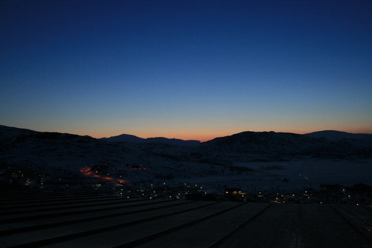 Riksgränsen före gryningen.
. Foto: Gunnar Söderlund.