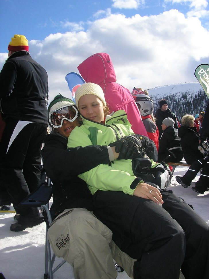 Ja å tösen på årets utomhusafterski. Foto: Maria. Åkare: Jag å tjejen.