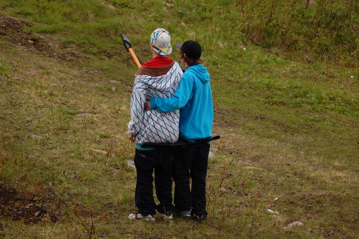 vi är så gulliga i liften :). Foto: Jossan. Åkare: Alex och Freddie.