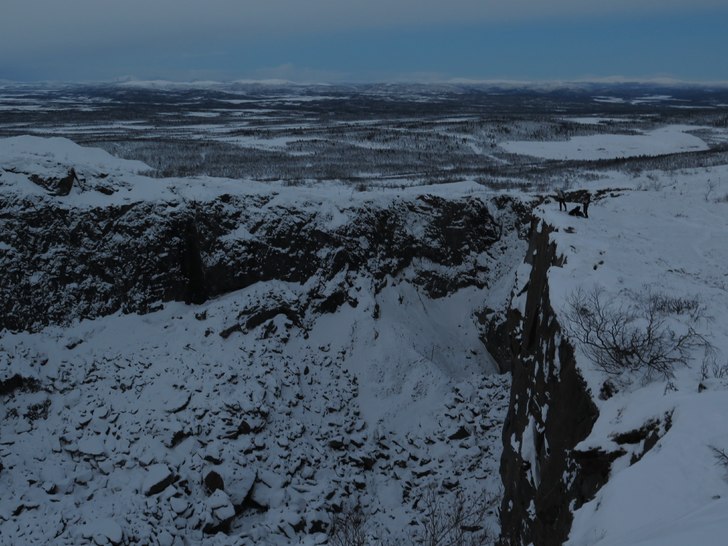 Utsikten från toppen av rännan, med utsikt mot K. Foto: tryggve tirén.