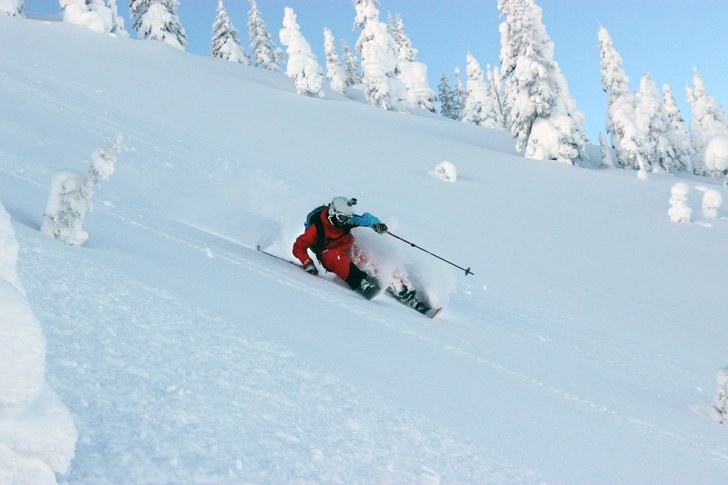 ett av dagens julkort. Foto: Kicking Horse secret spot. Åkare: Johan Almroth.