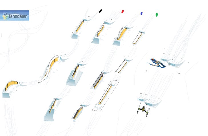 Här är min park idé, 4 olika linjer med olika s.