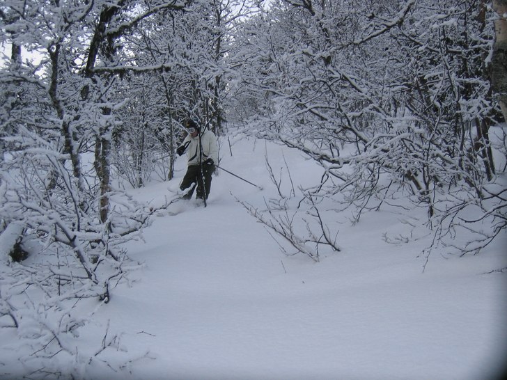 Första riktiga offpist åkningen iår :). Foto: Ulrika Rogeman. Åkare: Jag.