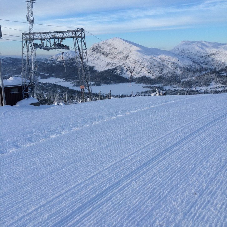 Fine forhold:)
-6 grader, 5cm nysnø, sol og perfe.