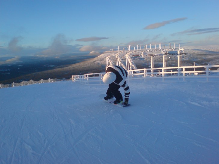 Kall morgon på toppen. Foto: Serina Nilsson. Åkare: Elias Pellby.