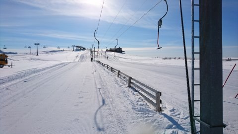 På väg emot ost backarna på Idrefjäll, en såd.