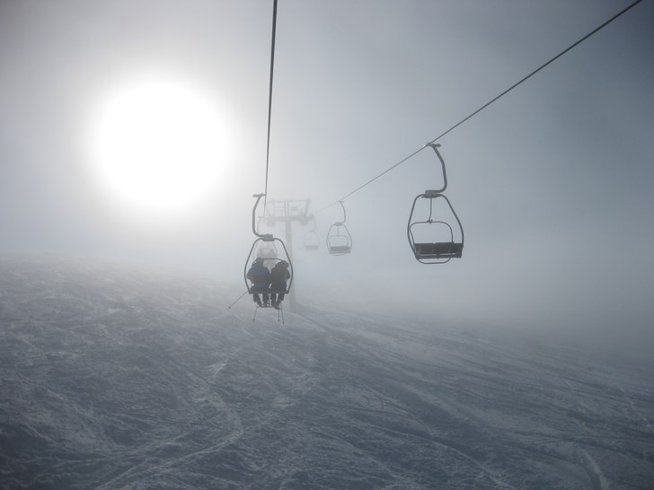 På väg upp genom dimman.... Foto: Olow Swärd.