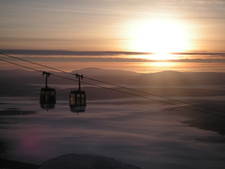 Taget från Åreskutan kl 10oo mot gondolen. Åreb. Foto: Melissa stömqvist.