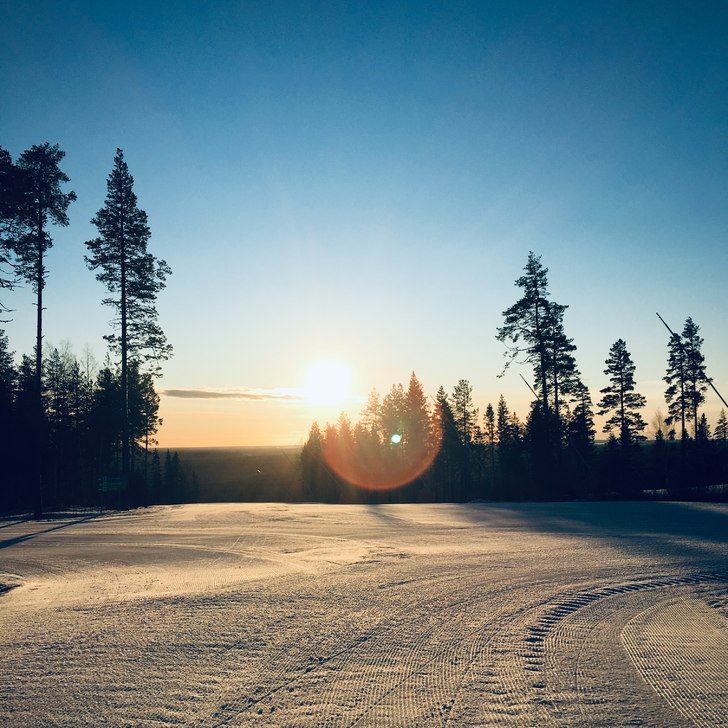 En underbar start på morgonen påväg ner i solst.
