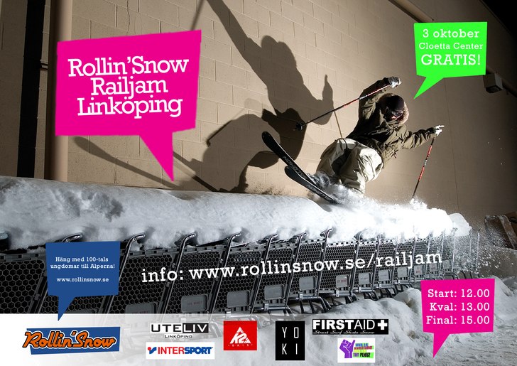 www.rollinsnow.se/railjam. Foto: Rollin'Snow Railjam Linköping. Åkare: Rollin'Snow Railjam Linköping.