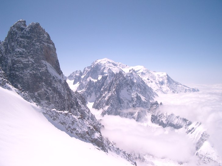 Utsikt från Aguille de Midi, Mount Blanc.. Foto: Marie Nordqvist.
