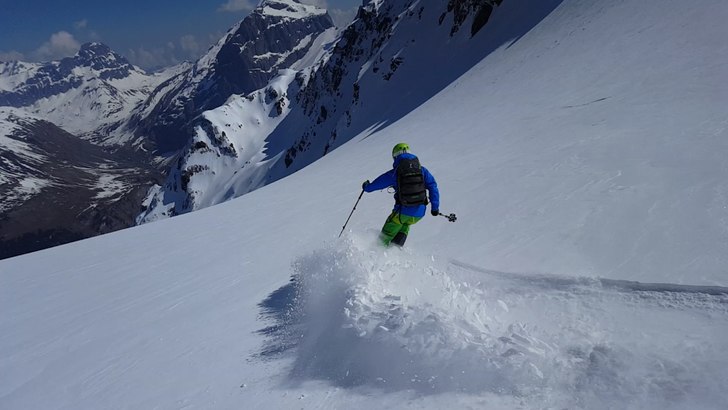 Fint åk ner mot Engelberg efter Urner Haute Route.