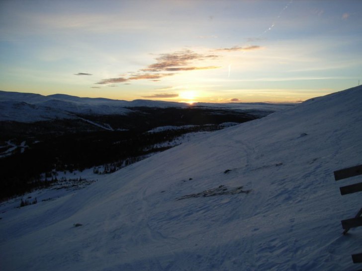 Vacker kvälls sol innan sista åket ner till dale. Foto: Daniel Åkerström.