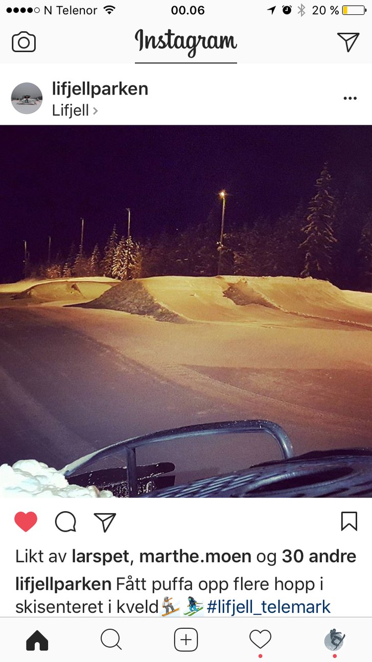 Hoppene er på plass !
Snøfall den siste uken har.