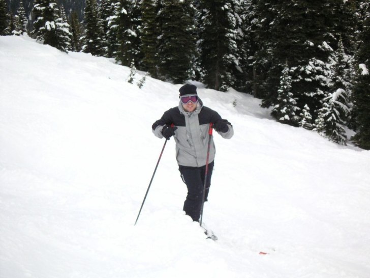 Tar en paus i puderåkningen i The Glades på Harm. Foto: Lotta Molinder. Åkare: Martin Sundqvist.