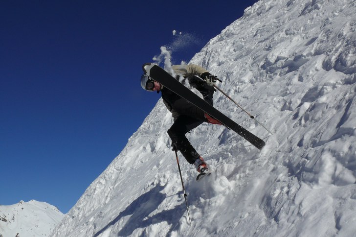 Träning inför korridoråkning. Foto: Lionel - fransk UCPA Guide. Åkare: okänd.