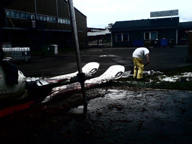 Körde lite sommar rail på den lilla snö som fan. Foto: Tobias Nyberg/Anton Olsson.