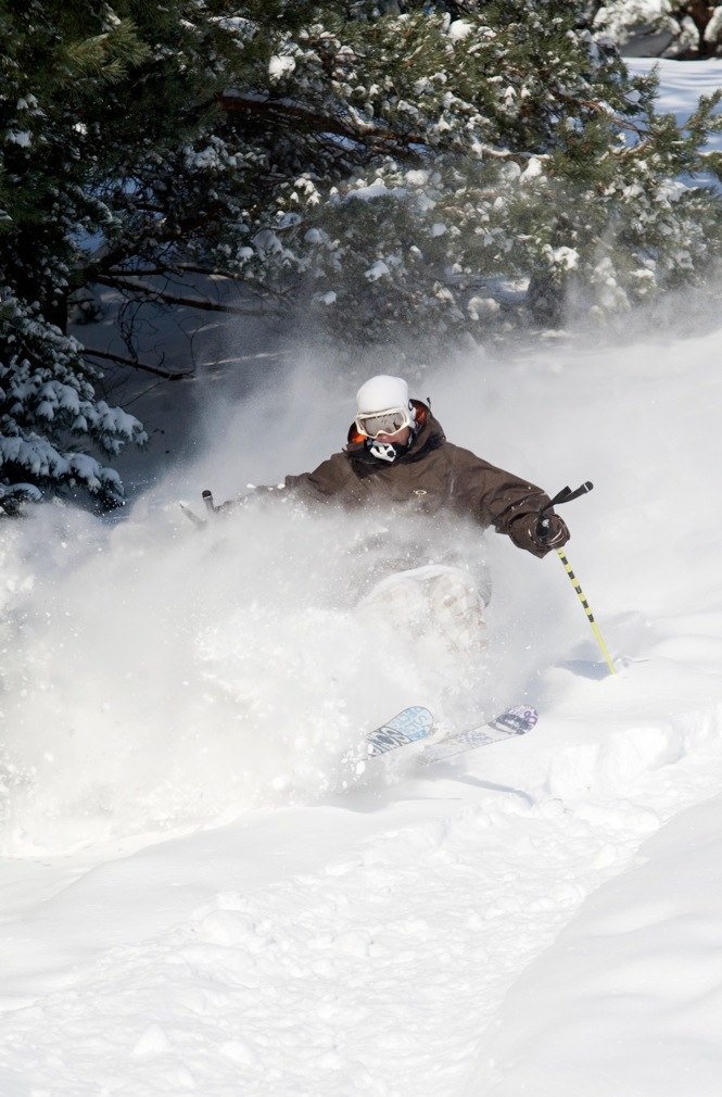 Pow pow i sunnerstabacken. Foto: .. Åkare: Jag.