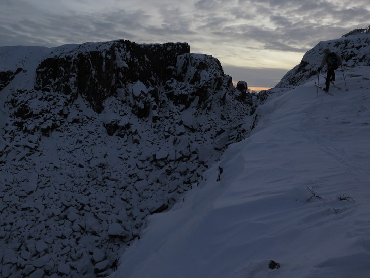 Gruvstrejksrännans start syns i övre vänstra h�. Foto: tryggve tirén.