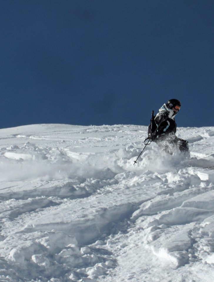 Puderåkning på Vallée Blanche.... Foto: Adam Carlson. Åkare: Ida Lundén.