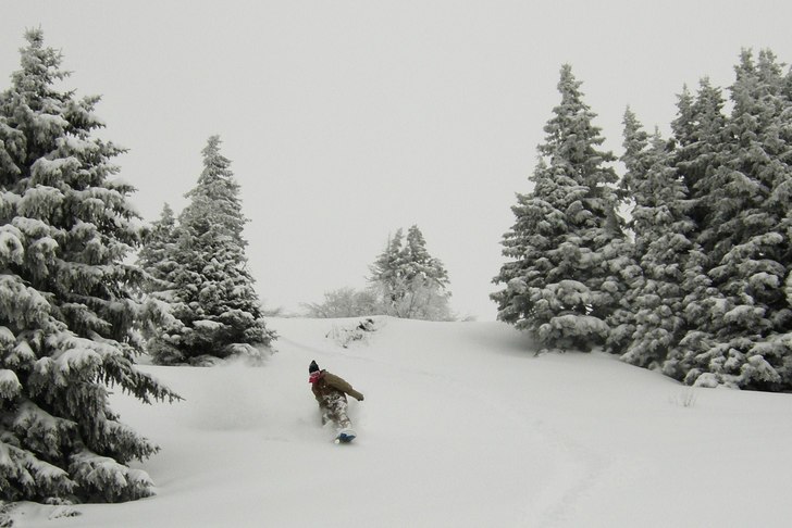 Det dumpade ungefär 30 cm idag i Avoriaz, vaknade. Foto: Rebecka Westerberg. Åkare: Hilla Aspman.