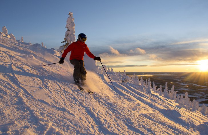 Lite åkning utanför pisten. Foto: Jag.