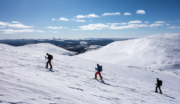 På väg upp på Högfjället.