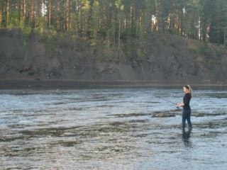 Fiske i Hårkan!. Åkare: Sara.