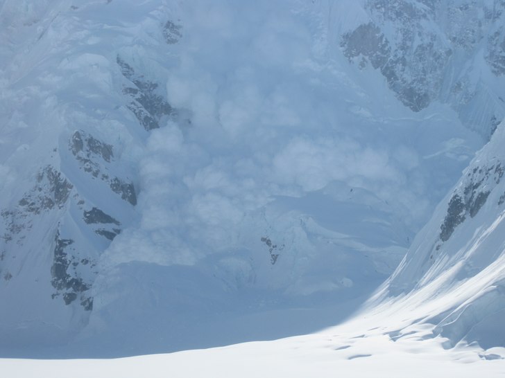 Stor lavin på Mt. Hunter (AK).