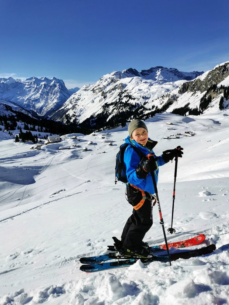 Topptur till Schafberg med Erik 9½ år på nyårs.