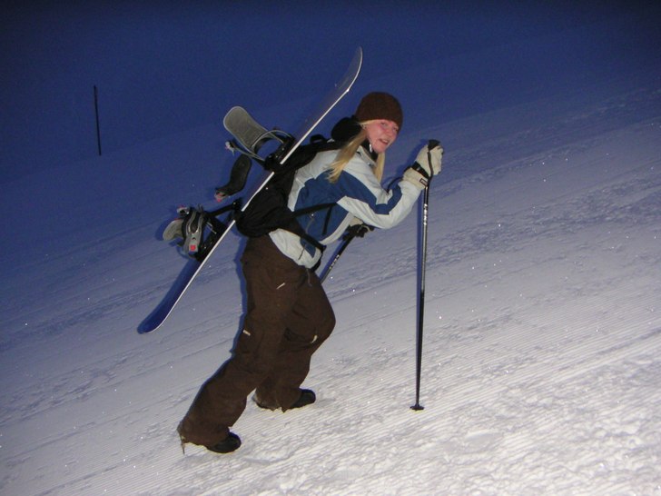 Min ideé på soluppgång-/morgonhiking.. hmm, bar. Foto: Maria. Åkare: Veronica Andersson.