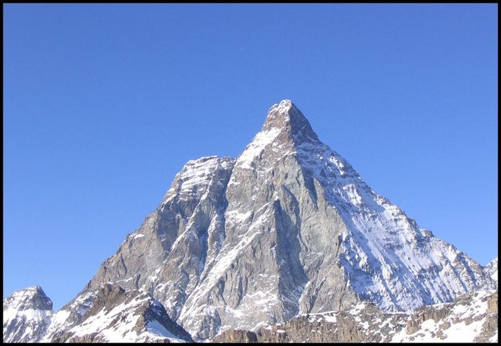 Utsikten från Rifugio Teodulo 3317 m efter ett pa. Foto: Christian Türk.