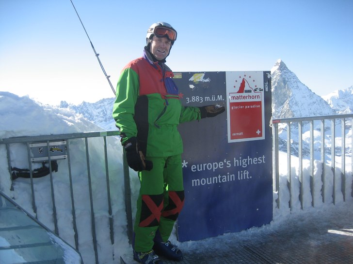 Högsta skidåkningen i Europa.. Foto: Christina Halldin. Åkare: Hans Halldin.