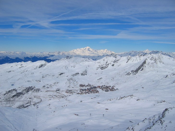 Val Thorens med Mt. Blanc i bakgrunden.. Foto: Andreas Andersson.