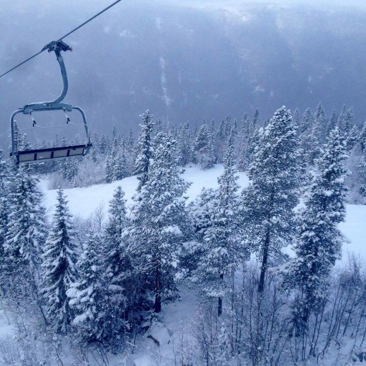 Vindstille og -12
Fine forhold i bakkene med pudde.
