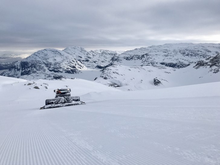 Palmesøndag er det 5cm nysnø
Det er kommer litt .