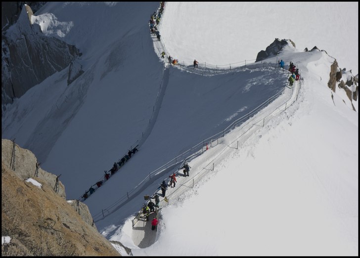 På väg till Vallee Blanche.