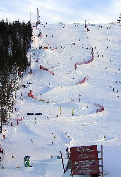 Saab Crossmax 2002 skiercross banan i Tandådalen. Foto: Johan Åkesson. Åkare: okänd.