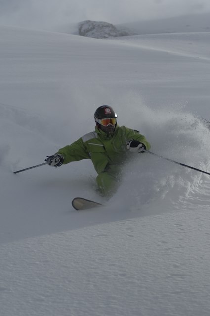 Obertauern og 30 cm nysne. Foto: Nicolai Höjgaard. Åkare: Peter.