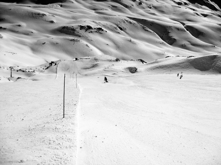 Leisse-pisten på Grande Motte, Tignes.. Foto: Hedda Berander. Åkare: Cecilia Cronqvist.