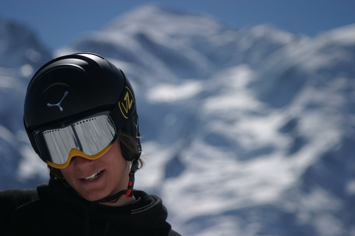 Tagen i Brevent, Mount Blanc i bakgrunden.. Foto: Anders Frödeberg. Åkare: Erik Palmquist.