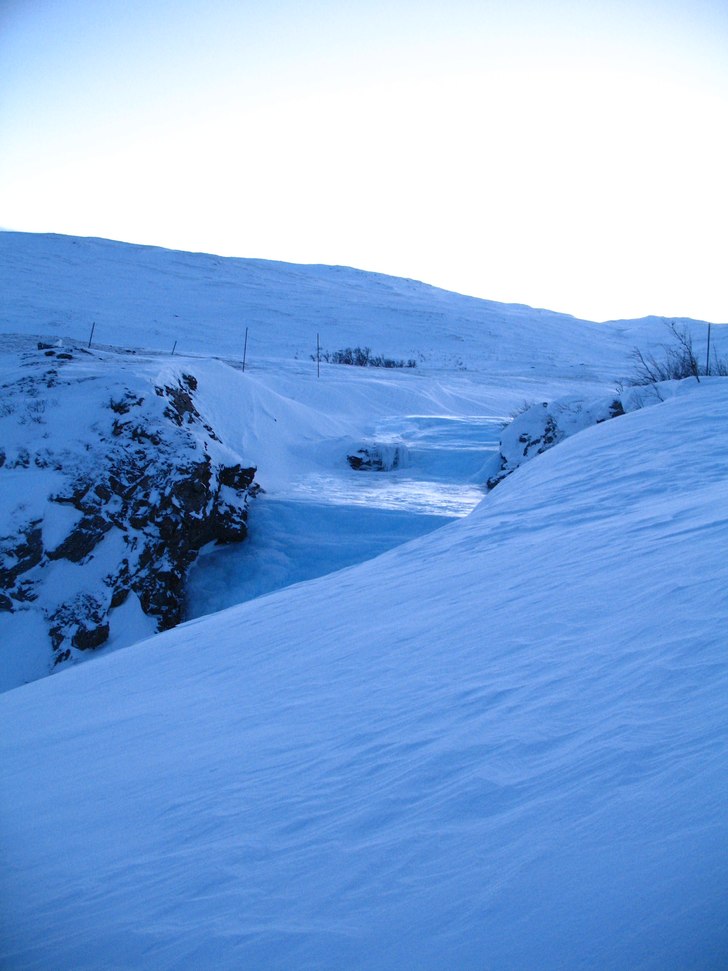 En Jokk hade blivit offer för kylan och hade frus. Foto: Erik Thorsell.