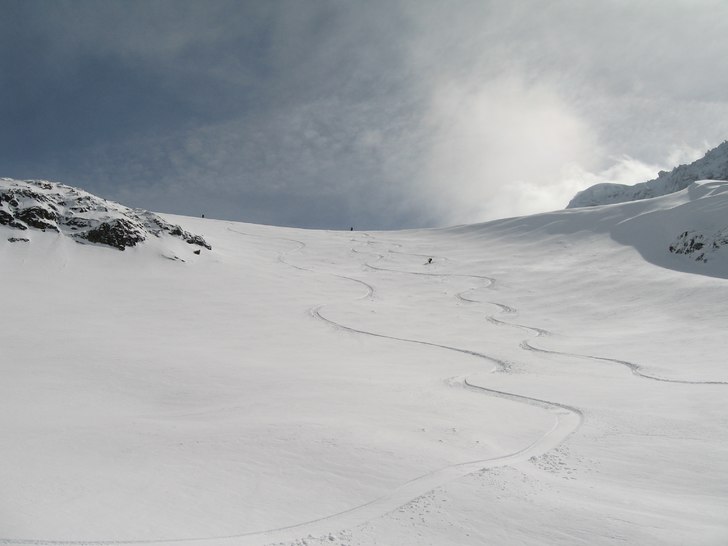 Början av Pas de Chevre, det var fint.. till en b. Foto: Måns Ornstein. Åkare: Anna Sahlander.