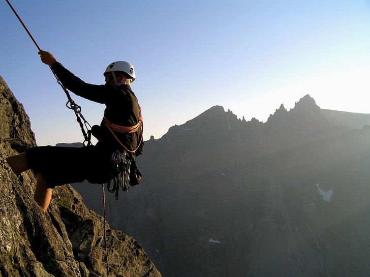 Nedfirning från Romsdalhorn en ljumen augstikväl. Foto: Andreas Persson. Åkare: Johan Olofsson.