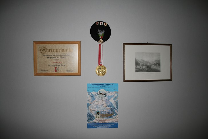 Min "Wall Of Fame" från besöken i Mayr. Foto: Linus Persson. Åkare: Wall Of Fame.