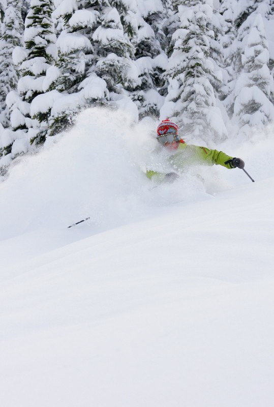 Kicking Horse local Tessa Parry plöjer det beröm. Foto: Kim Molander. Åkare: Tessa Parry.