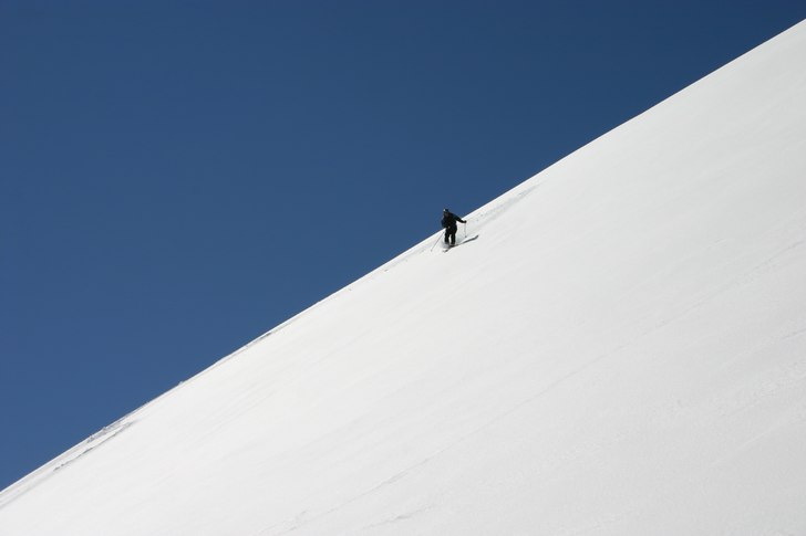 På en underbar tur ner på glacieren bakom Val Th. Foto: Niklas Landén. Åkare: Lars Keldebäk.